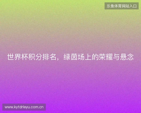 世界杯积分排名,绿茵场上的荣耀与悬念 世界杯积分排名,绿茵场上的荣耀与悬念