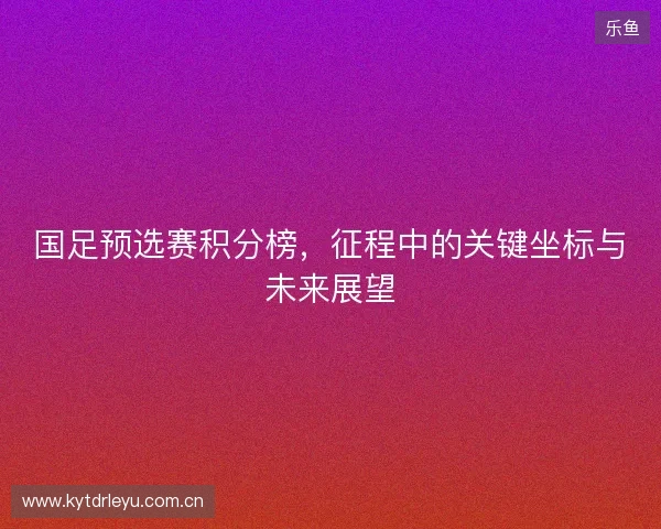 国足预选赛积分榜，征程中的关键坐标与未来展望